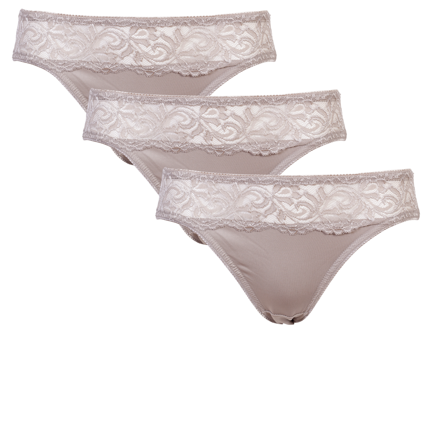 Trendy Dame Trusser 3-pak i Sand - Komfort og Stil!