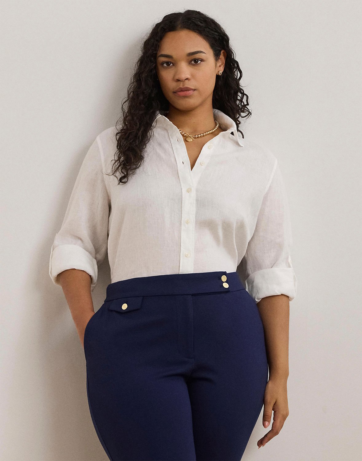 Tissue Linenshirt fra Lauren Ralph Lauren hos Magasin 3616410755330