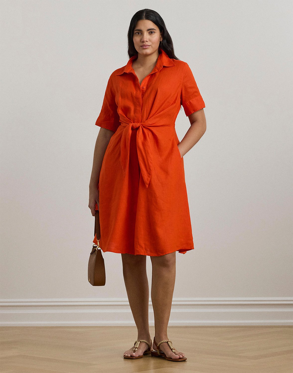 Soft Drapey Linendress fra Lauren Ralph Lauren hos Magasin 3616852599028