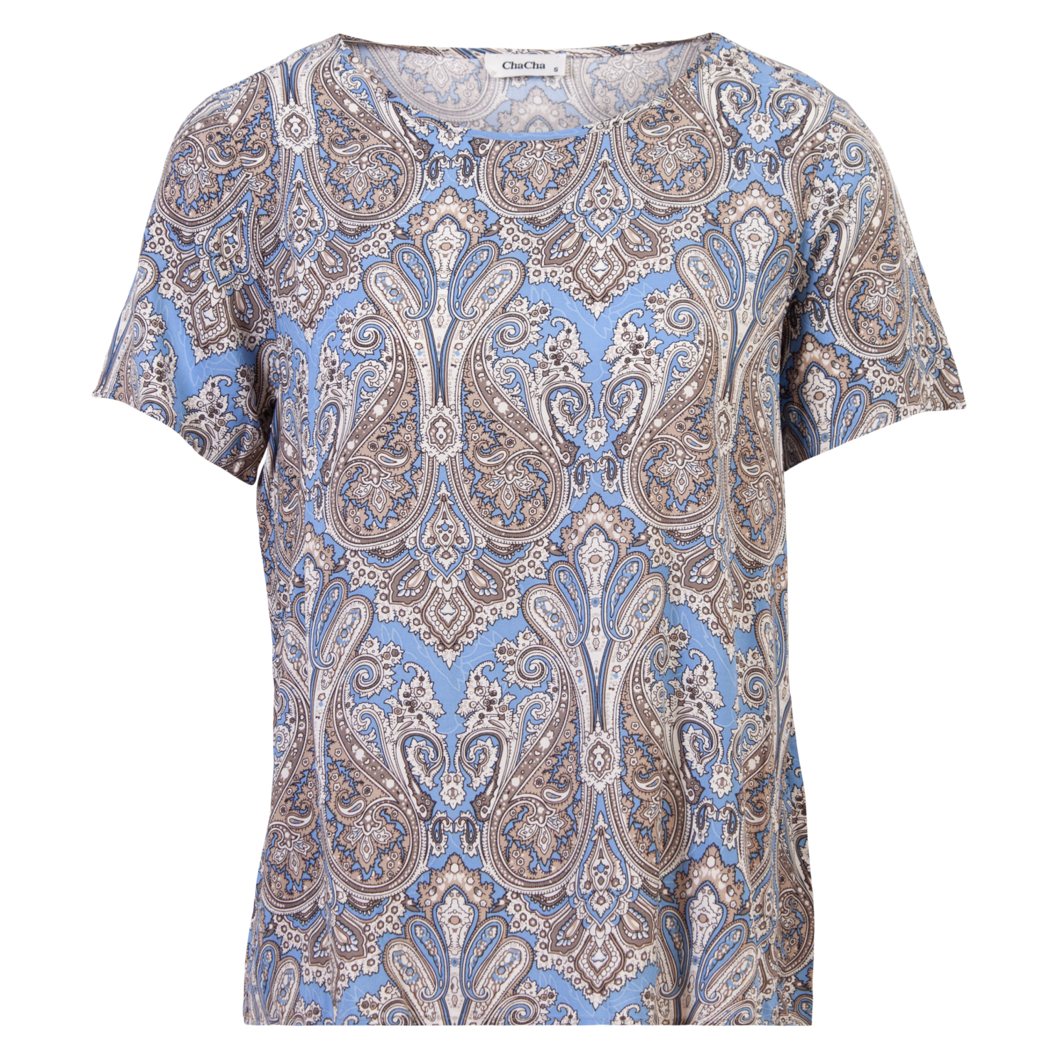 ChaCha Dame T-shirt i Lys Blå - Unik Design!