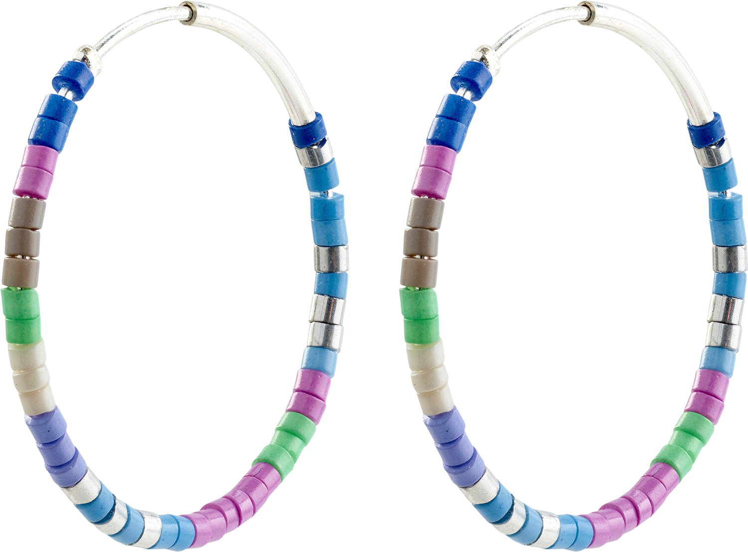 Alison Hoop Earrings Blue Silverplated fra Pilgrim hos Magasin 5700560116382