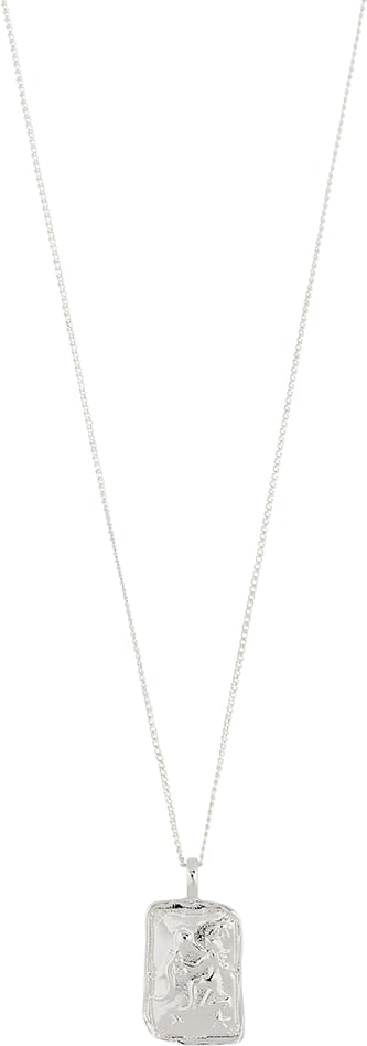 Aquarius Recycled Zodiac Sign Necklace, Silverplated fra Pilgrim hos Magasin 5700560121683