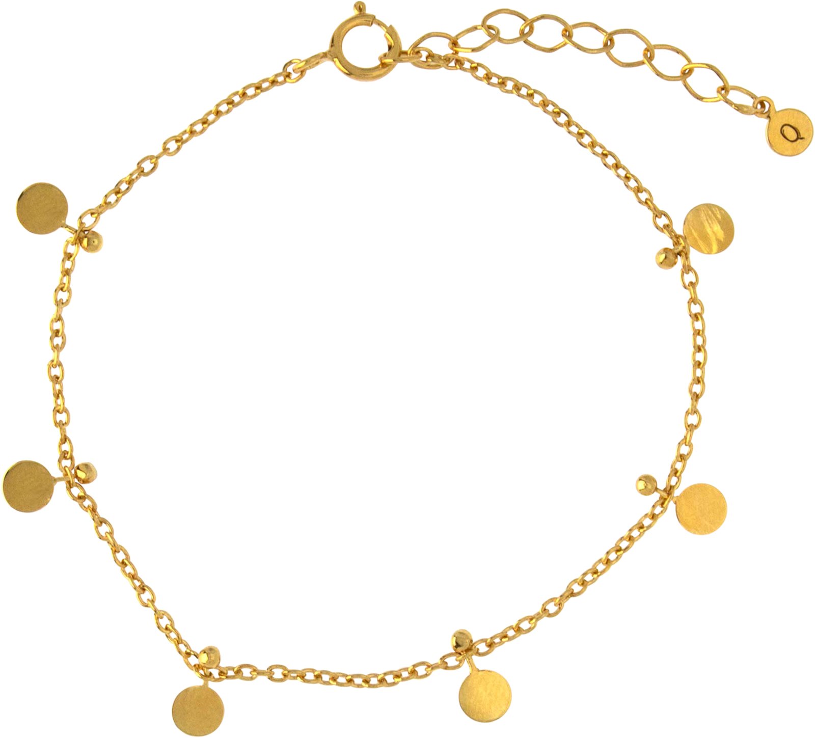 Elegant Mini Coin Armbånd i 18K Guldplateret Sølv