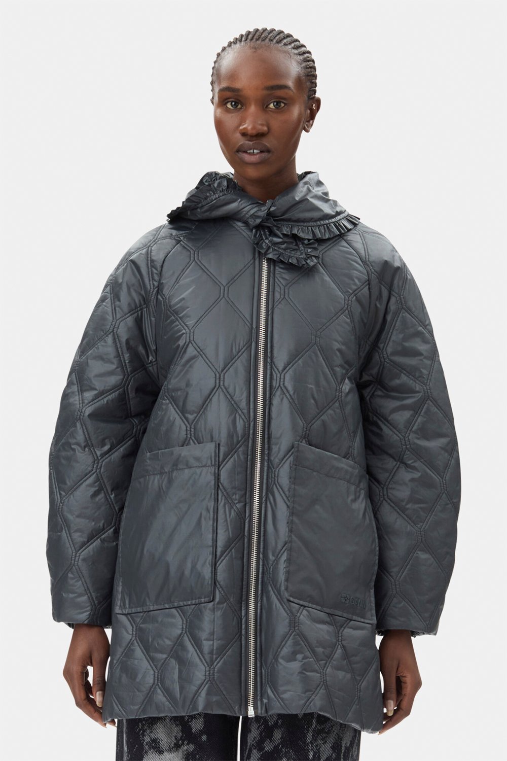Shiny Quilt Midi Jacket fra Ganni hos Magasin 5714667730297