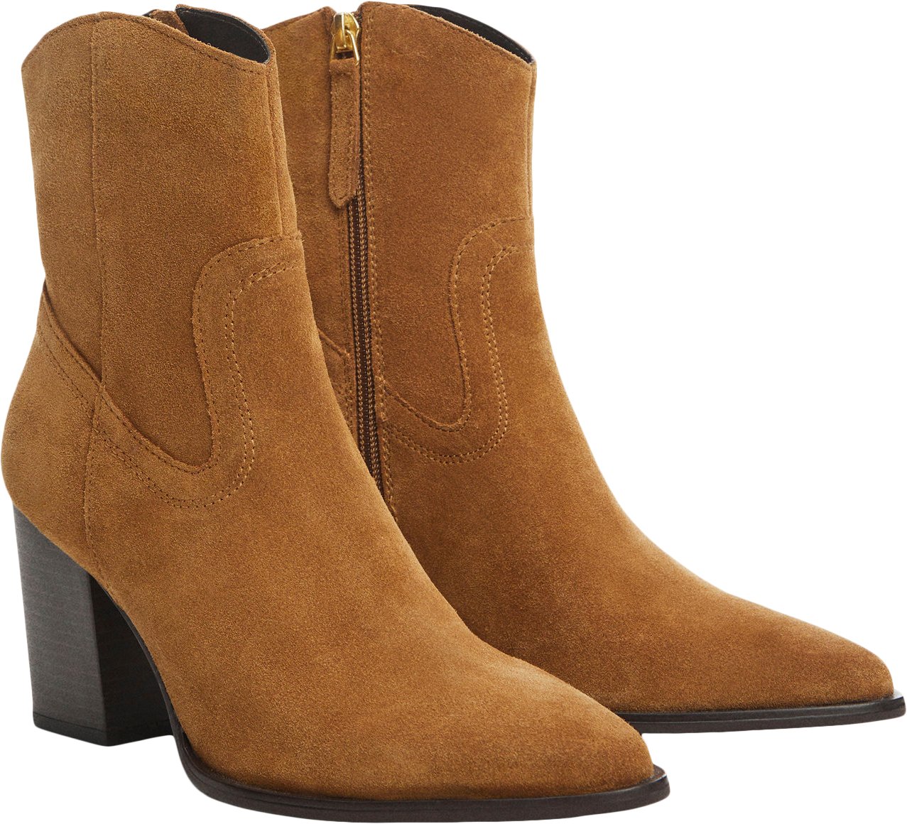 Heel Suede Ankle Boot fra Mango hos Magasin 8447034186911