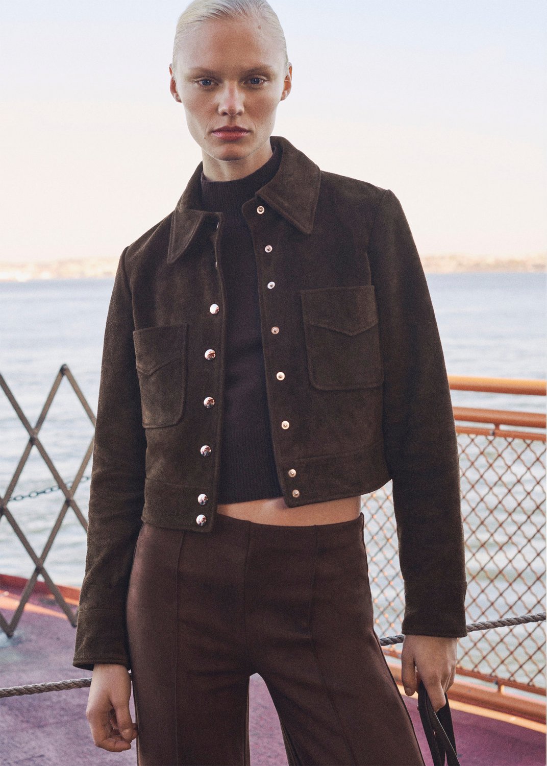 % Split Leather Jacket fra Mango hos Magasin 8447274550039