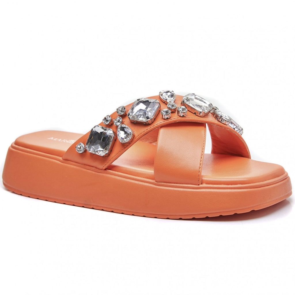 Adelina Dame Sandal i Orange - Sommerudsalg hos Klædeskabet.dk
