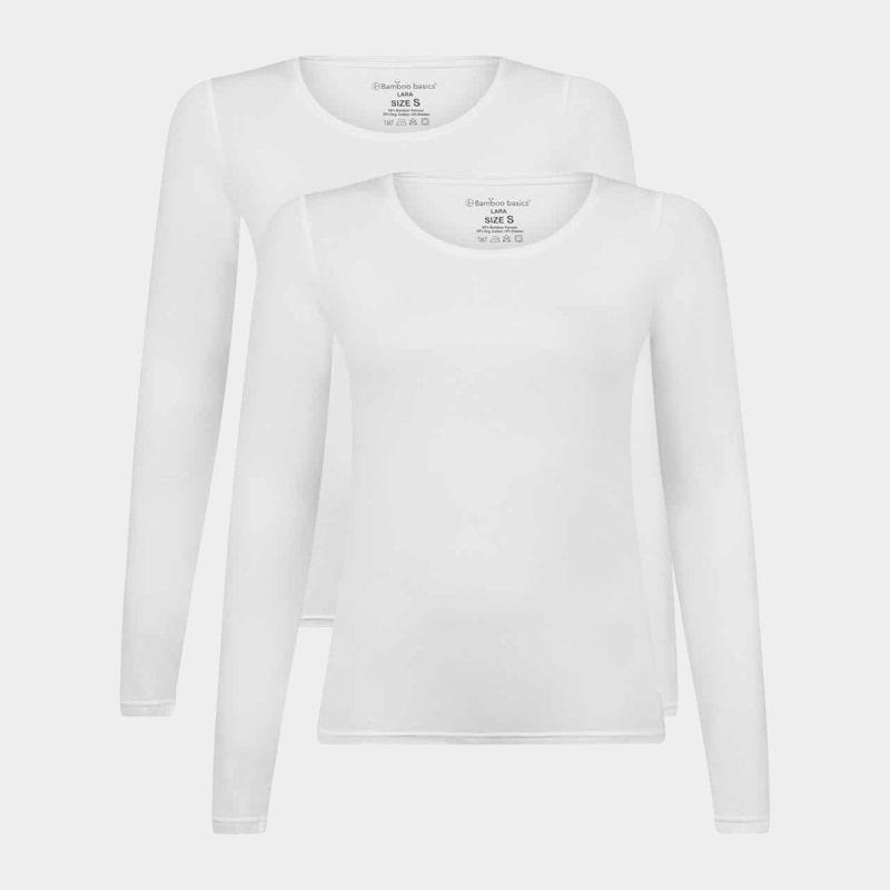 Bambus Langærmet T-shirt i Hvid til Dame - Blød Komfort