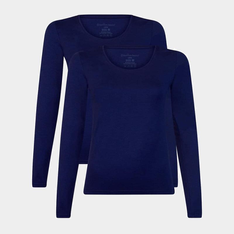 Bambus Langærmet T-shirt i Mørkeblå - Komfortabel Stil