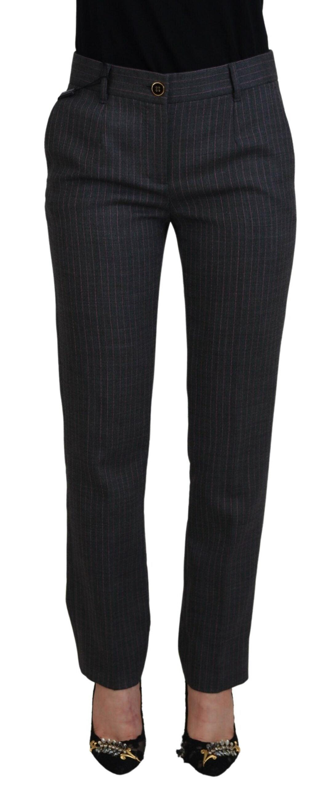 å Stripes Uld Tapered Dame Bukser & Jeans fra Dolce & Gabbana hos Modeoutlet 8054802158287