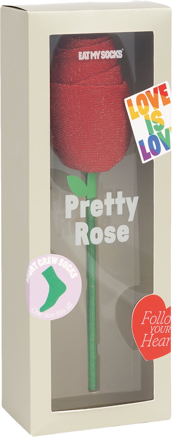 Strømper Pretty Rose Red fra Eat My Socks hos Magasin 8436564298546