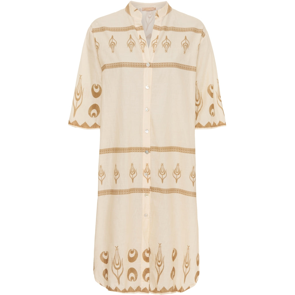 Beige Printet Kjole til Dame fra Marta Du Chateau