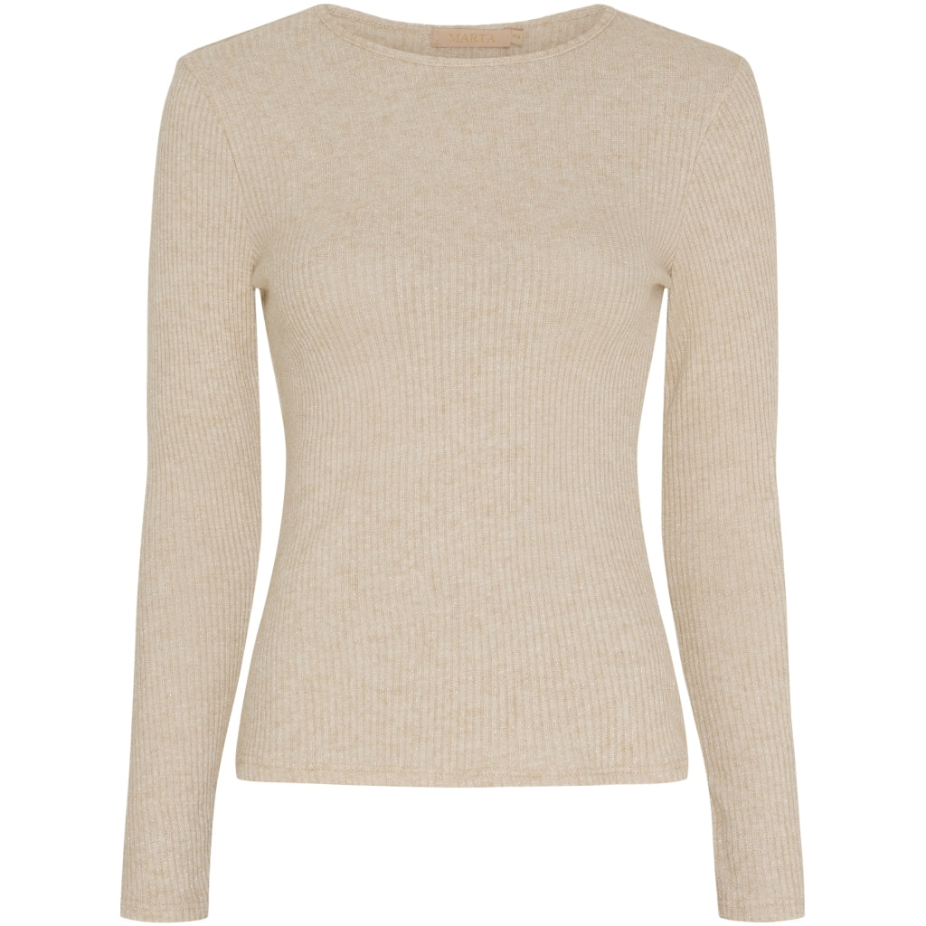 Beige Langærmet Dame T-Shirt Mdccelia fra Marta Du Chateau