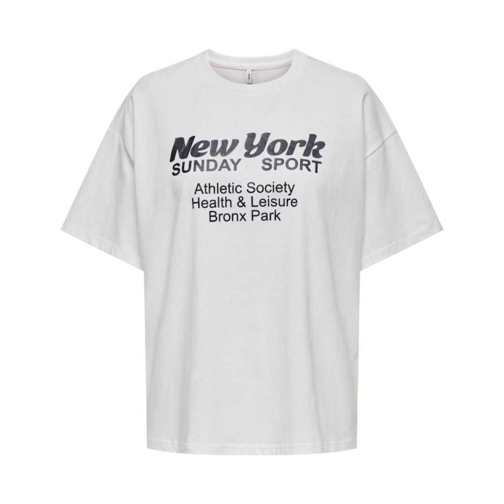 Dame T-shirt Onlcassie i Hvid med New York Print - Tilbud!
