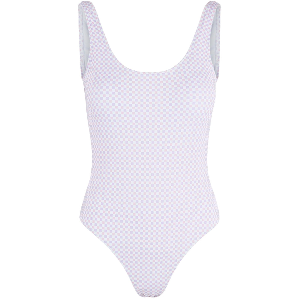 Dame Badedragt Pcvanessa  Bright White Purple fra Pieces hos Klædeskabet.dk 5715217305118