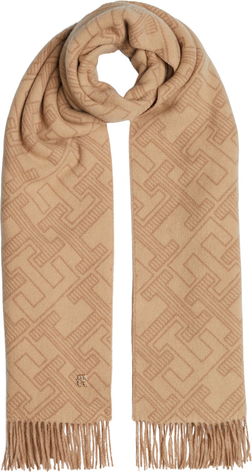 Tommy Hilfiger Monogram Uld Halstørklæde - Camel