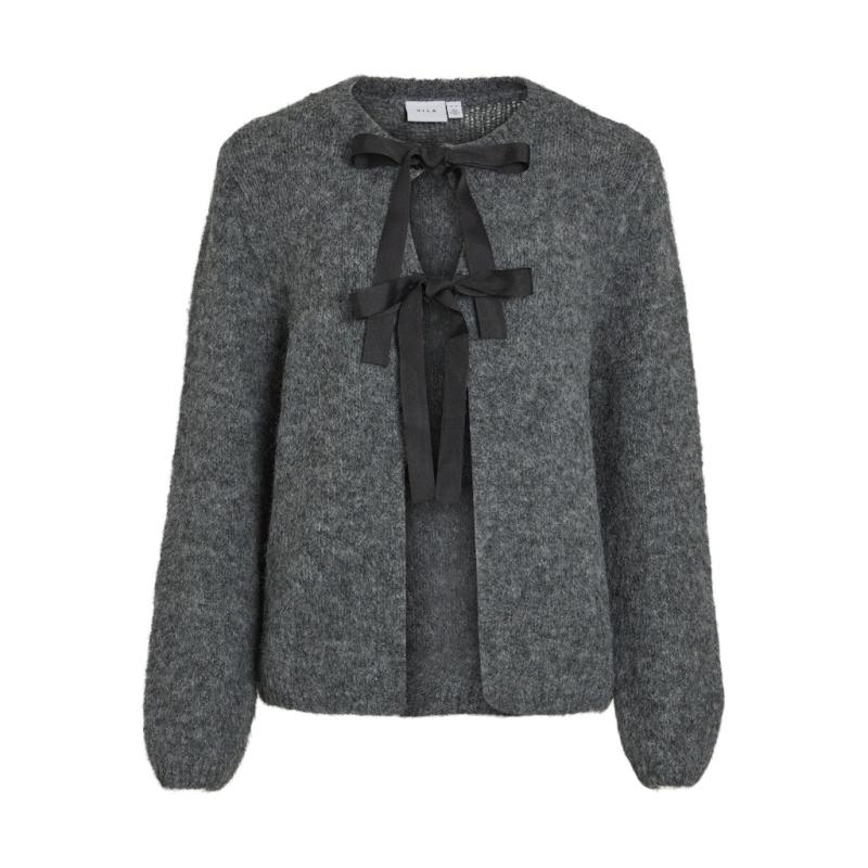 Elegant Dame Cardigan Vibows i Grå Melange fra Vila