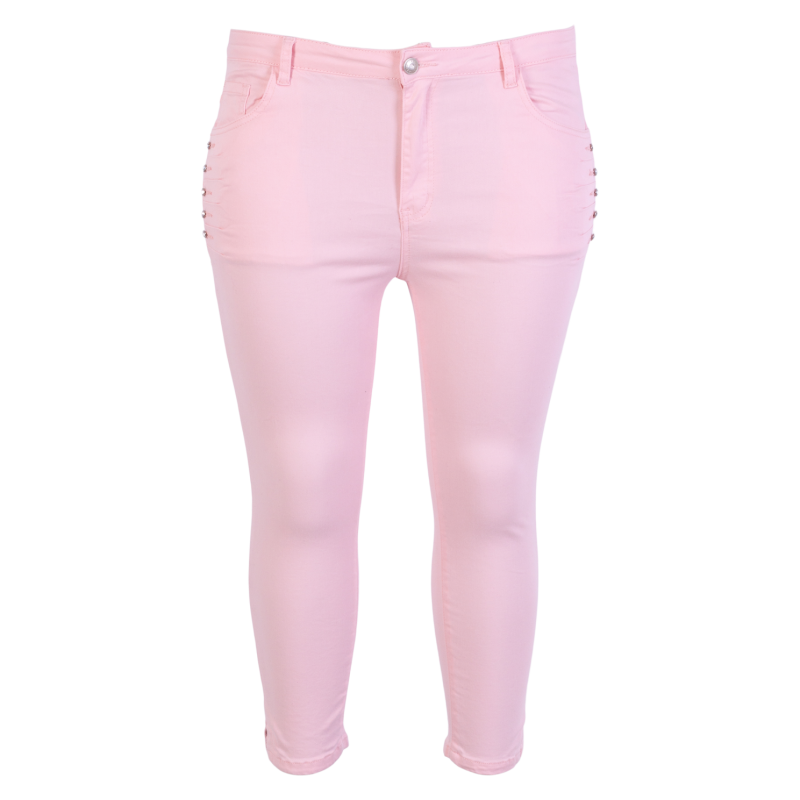 Rosefarvede Plus Size Dame Jeans fra Cassiopeia