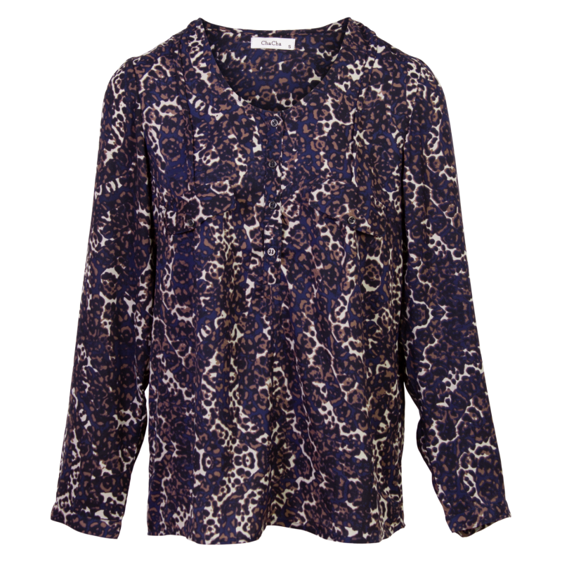 Dame Bluse  Leopard fra Chacha hos dansk.dk 5714990100286