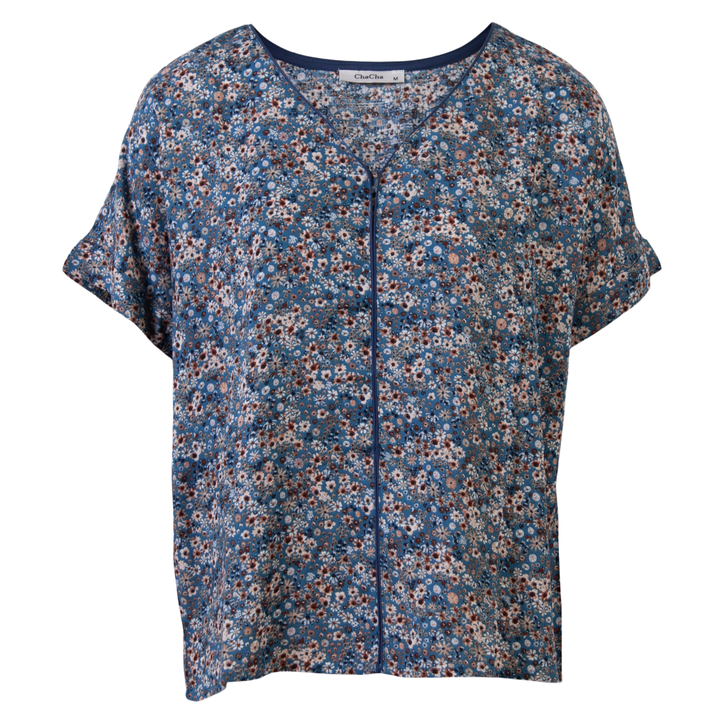 Dame Bluse  Blue Flower fra Chacha hos dansk.dk 5714470170679