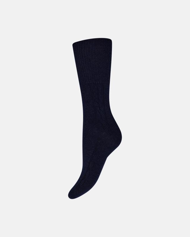 Ankelstrømper "Cosy Fold" i Navy - Komfortabel Elegance