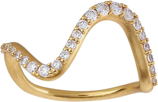 Wave Sparkle Ring i Guld fra Bybiehl hos Magasin