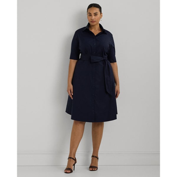 Belted Cottonblend Shirtdress fra Lauren Ralph Lauren hos Magasin 3616536612258