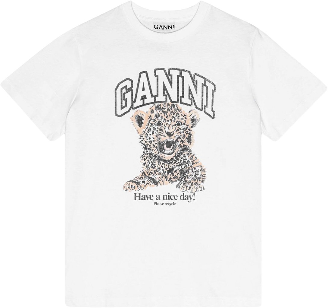 Basic Jersey Leopard Relaxed Tshir fra Ganni hos Magasin 5714667711555