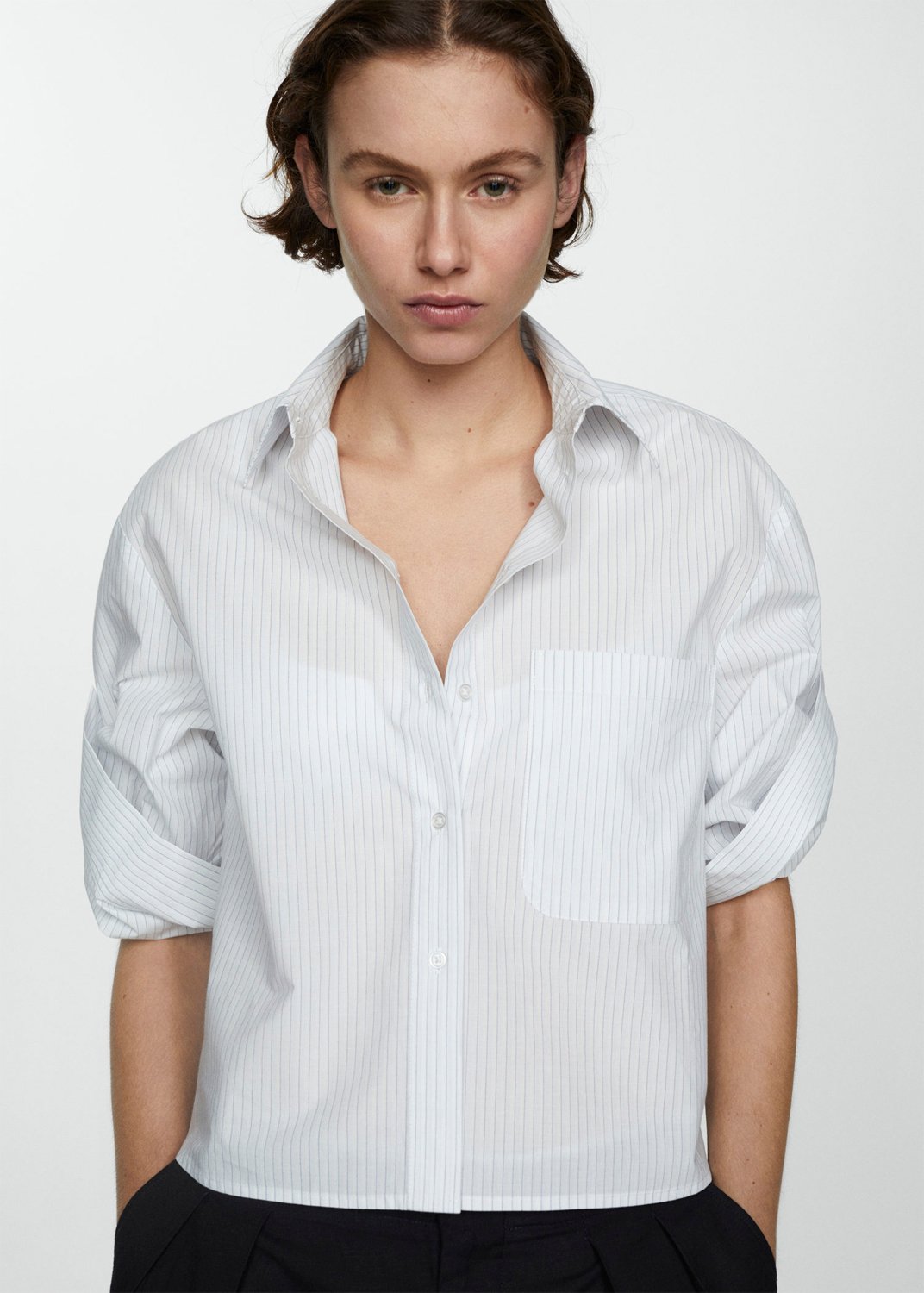 % Cotton Striped Shirt fra Mango hos Magasin 8447034971562
