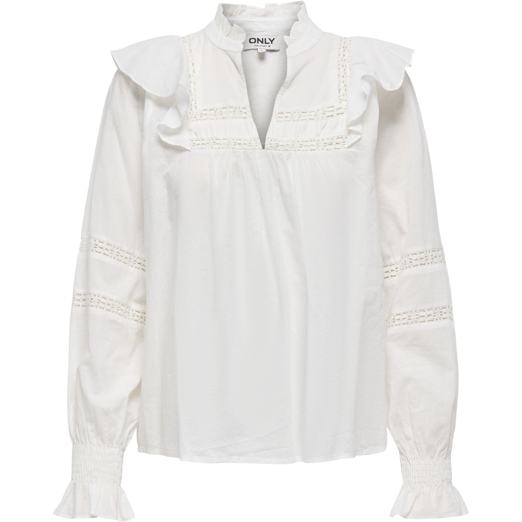 Dame Bluse Onljulia  Cloud Dancer fra Only hos Klædeskabet.dk 5715670004122