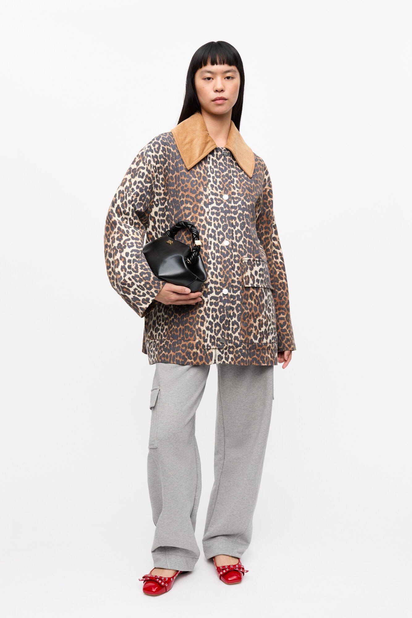 Printed Canvas Midi Jacket fra Ganni hos Magasin 5714667754996