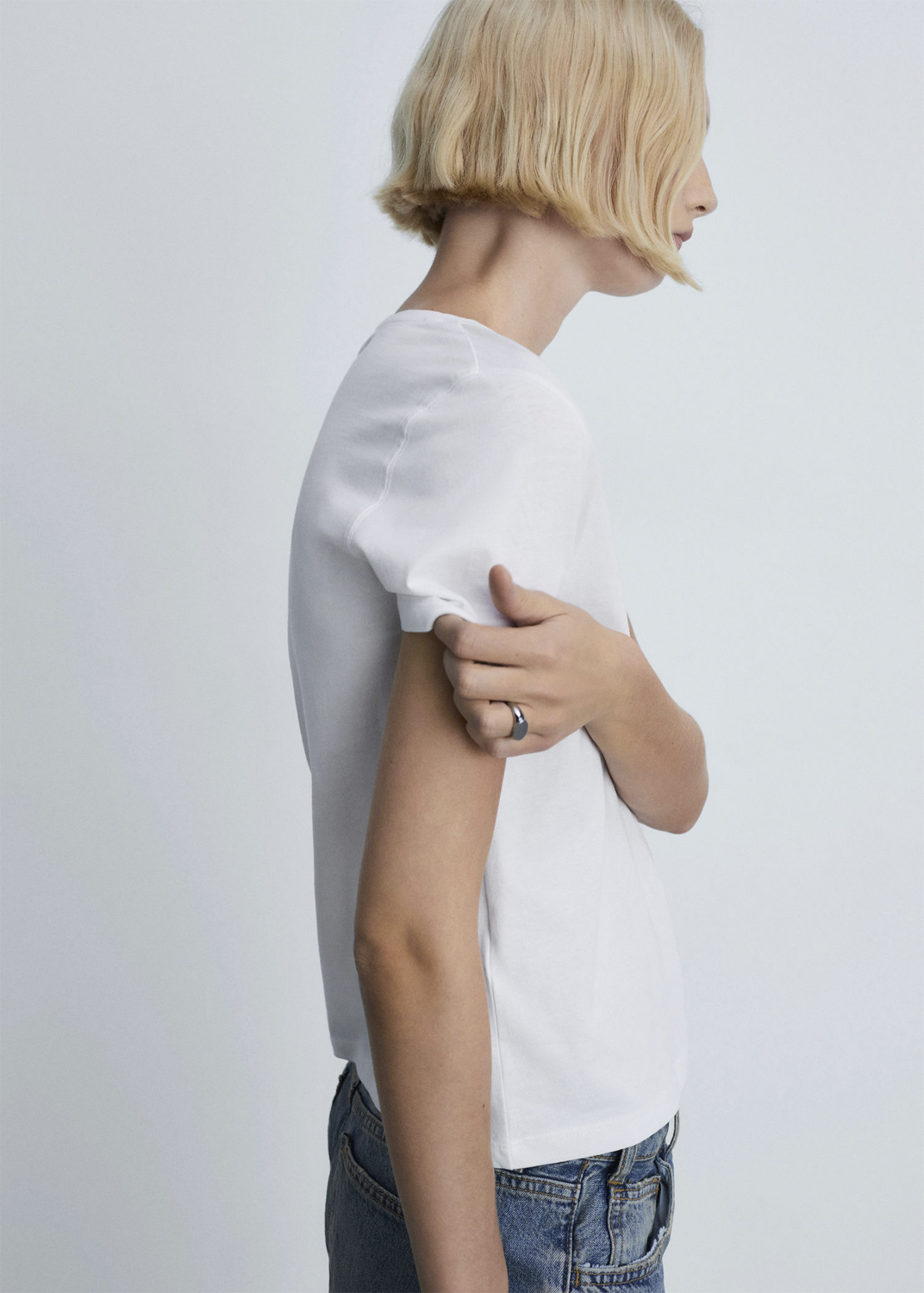 % Cotton Vneck Shirt fra Mango hos Magasin 8447274244266