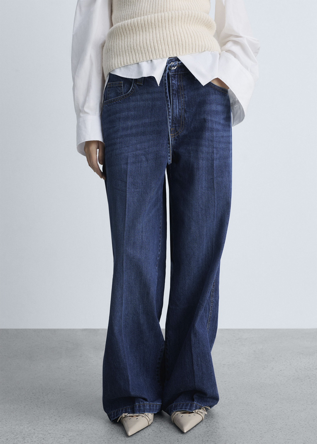 Wideleg Jeans With Belt fra Mango hos Magasin 8447274348964