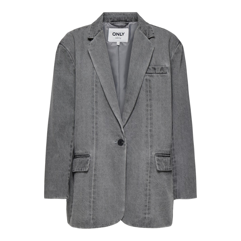 Dame Blazer Onlcory  Medium Grey Denim fra Only hos Klædeskabet.dk 5715677686161