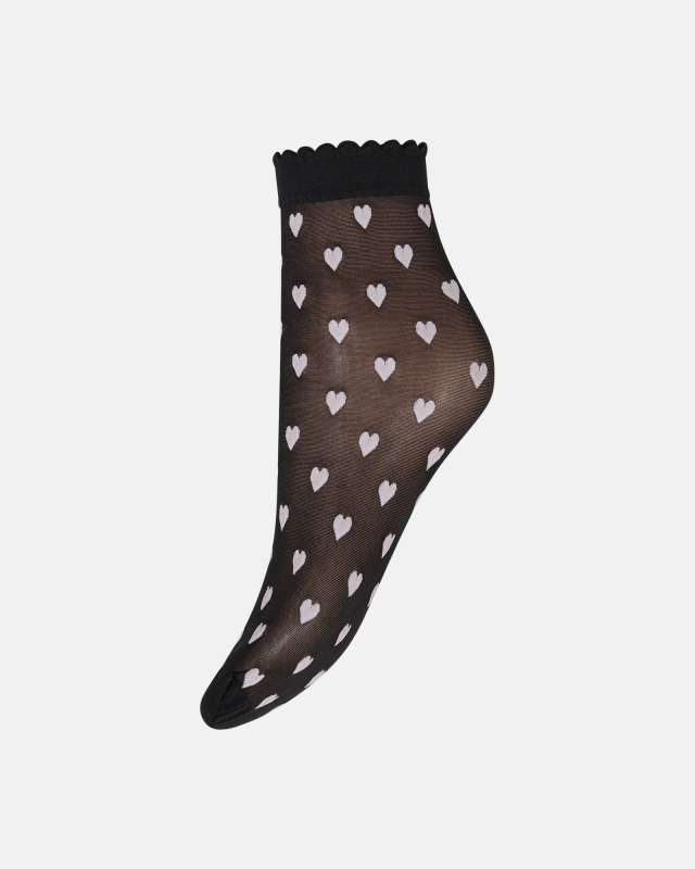 Ankelstrømper "hearts" Denier | Polyamid | Sort Rosa fra Hype The Detail hos Intimo.dk 5701586237563