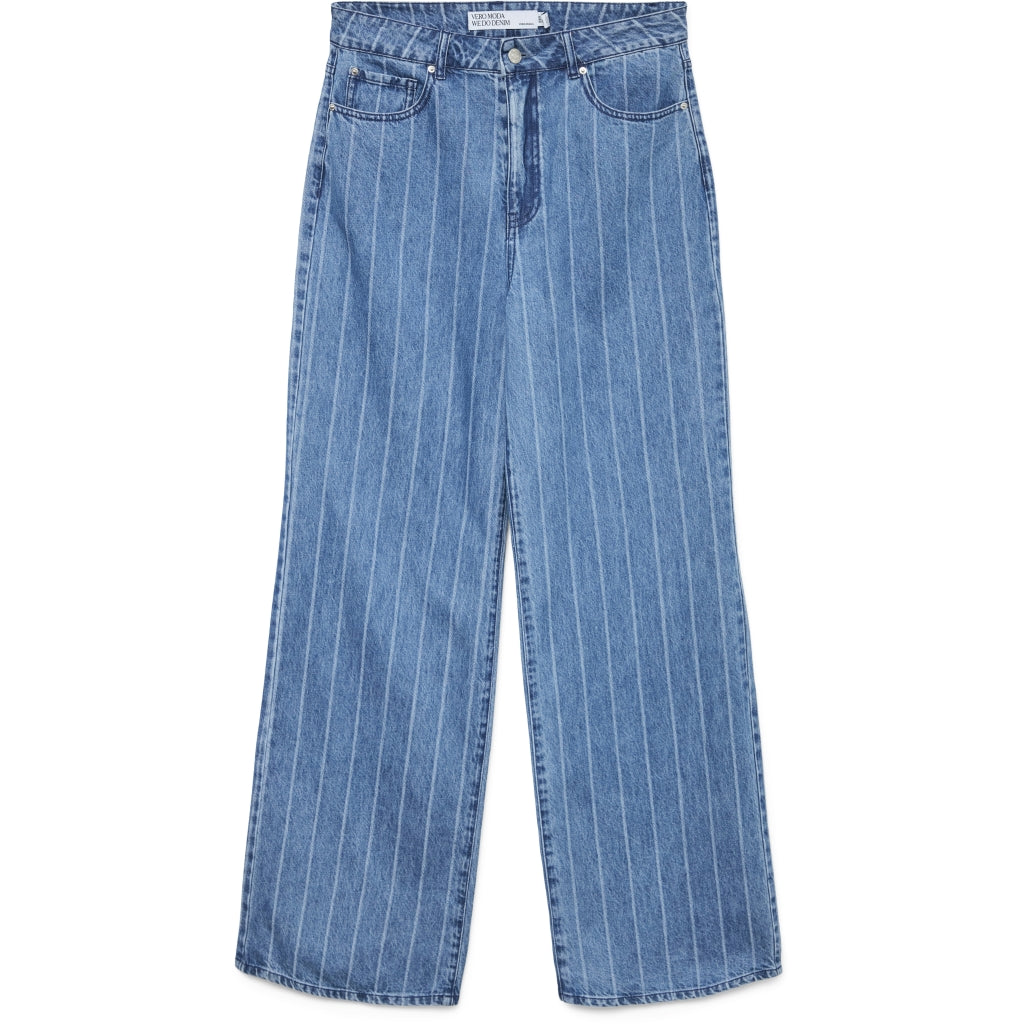 Dame Jeans Vmkathy  Medium Blue Denim Stripes White fra Vero Moda hos Klædeskabet.dk 5715715497773